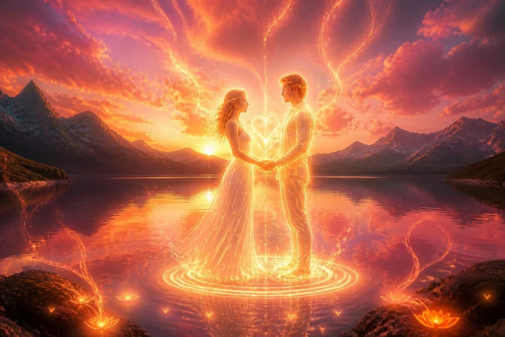 découvrez la définition spirituelle des flammes jumelles et les signes qui annoncent leurs retrouvailles sacrées.