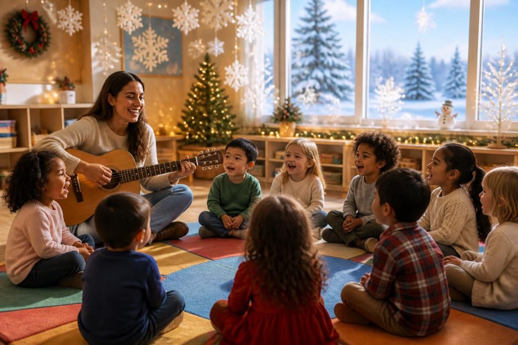 découvrez les paroles de la chanson « vive le vent » en français et en anglais, parfaites pour chanter en maternelle et accompagner les moments festifs avec les enfants.